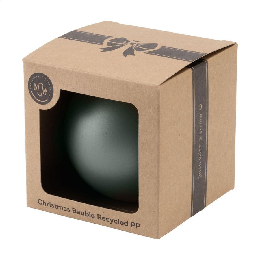 Christmas Bauble Ø 7cm Recycled PP Box - Made in Europe Grön