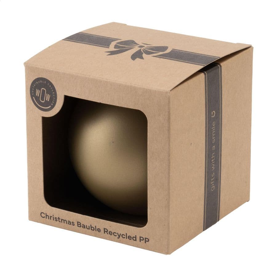 Christmas Bauble Ø 7cm Recycled PP Box - Made in Europe Guld