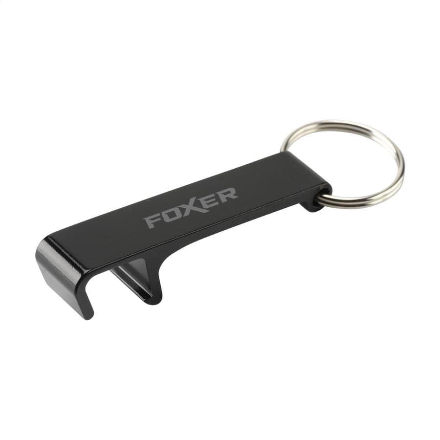 Alu Opener Phone Stand GRS Recycled keyring Svart