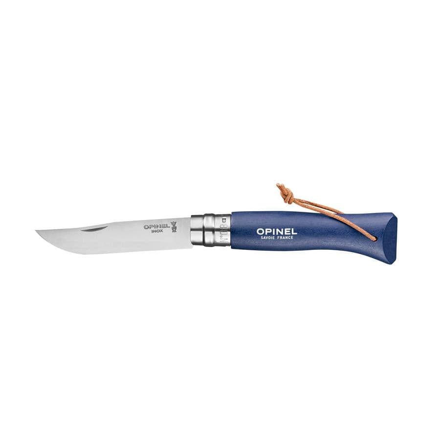 Opinel Colorama No 08 pocket knife in a belt pouch