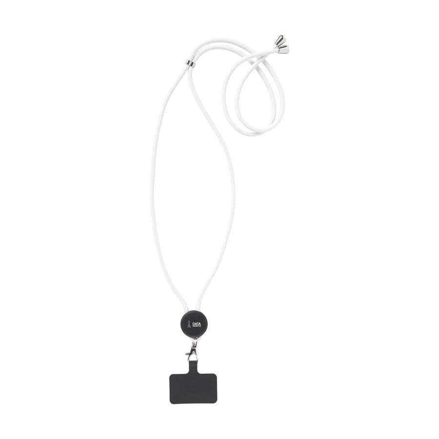 Lace Lanyard GRS RPET 0,5 cm phone keycord Vit