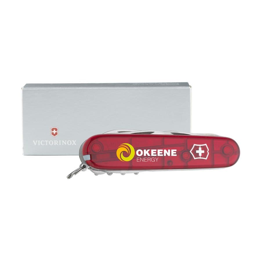Victorinox Huntsman pocket knife in a gift box Transparent röd