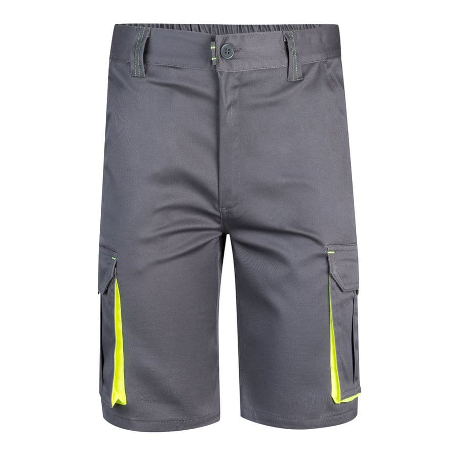 VL HEMERA. Tvåfärgade bermudashorts med flera fickor i stretch (240g/m²), i bomull (46%), EME (38%) och polyester (16%) Grå