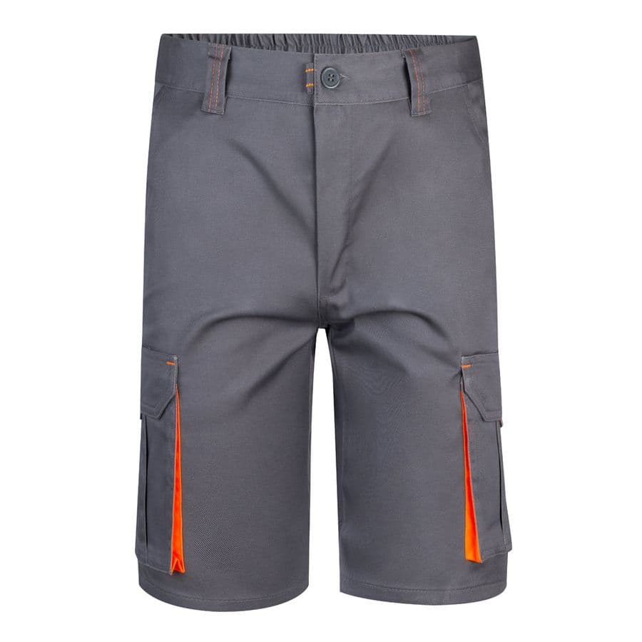 VL HEMERA. Tvåfärgade bermudashorts med flera fickor i stretch (240g/m²), i bomull (46%), EME (38%) och polyester (16%) Grå