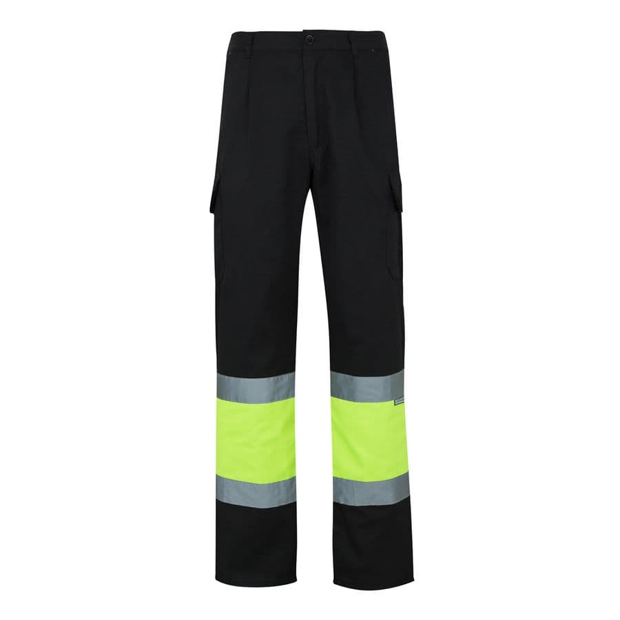 VL POSEIDON LARGE. Tvåfärgade byxor i twill med flera fickor (210g/m²), i bomull (20%) och polyester (80%)
