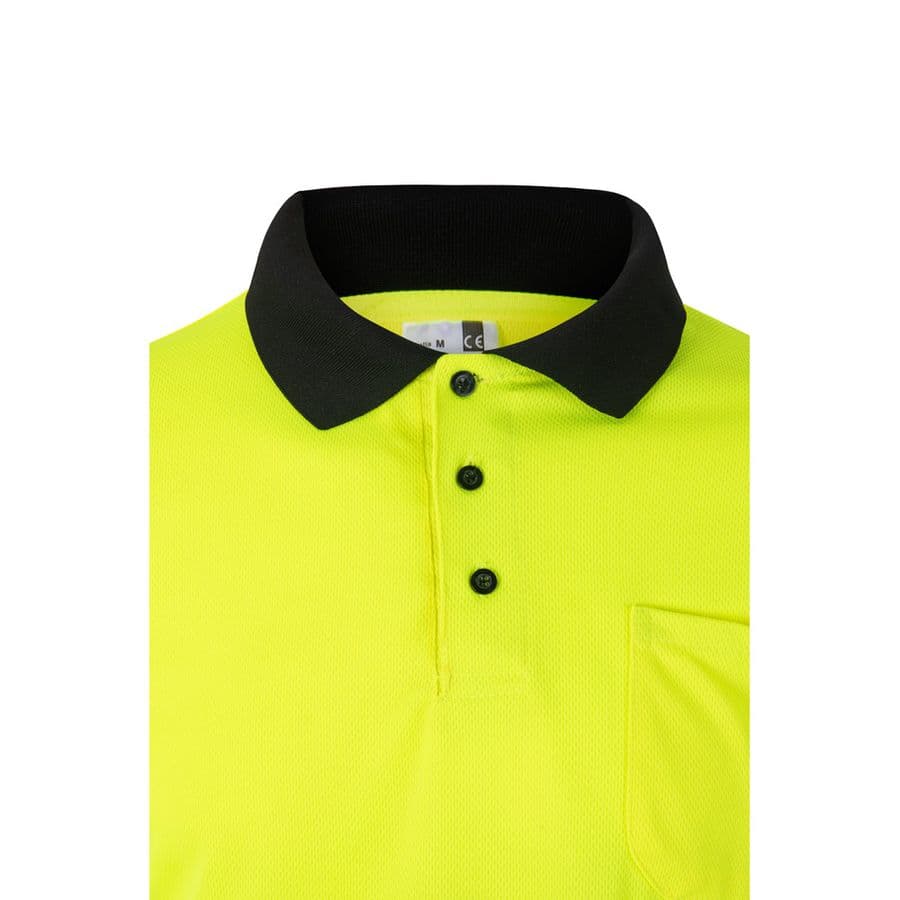 VL VULCAN LARGE. Tvåfärgad pikétröja med fågelögon (160g/m²) med långa ärmar, i polyester (100%)