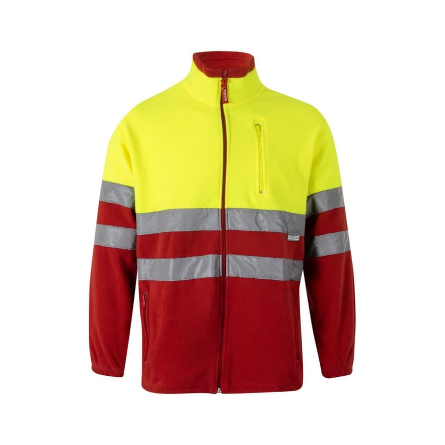 VL EROS. Tvåfärgad fleecejacka (280g/m²), i polyester (100%) Röd