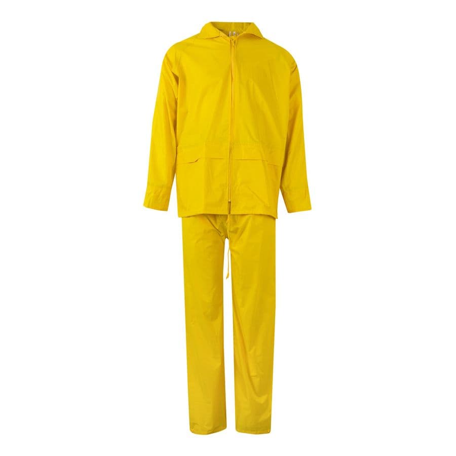 VL SEDNA. Regndräkt (225g/m²), tvådelad i polyester (100%) med PVC-beläggning Gul