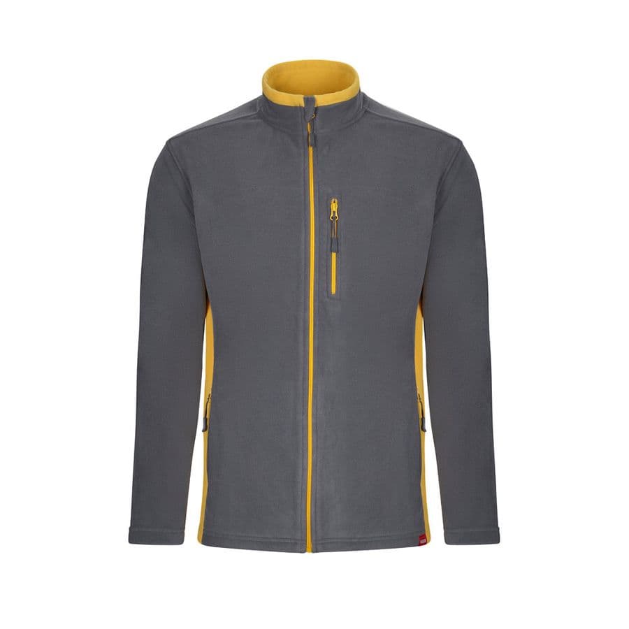 VL GERAS. Tvåfärgad fleecejacka (220g/m²) i polyester (100%) Grå