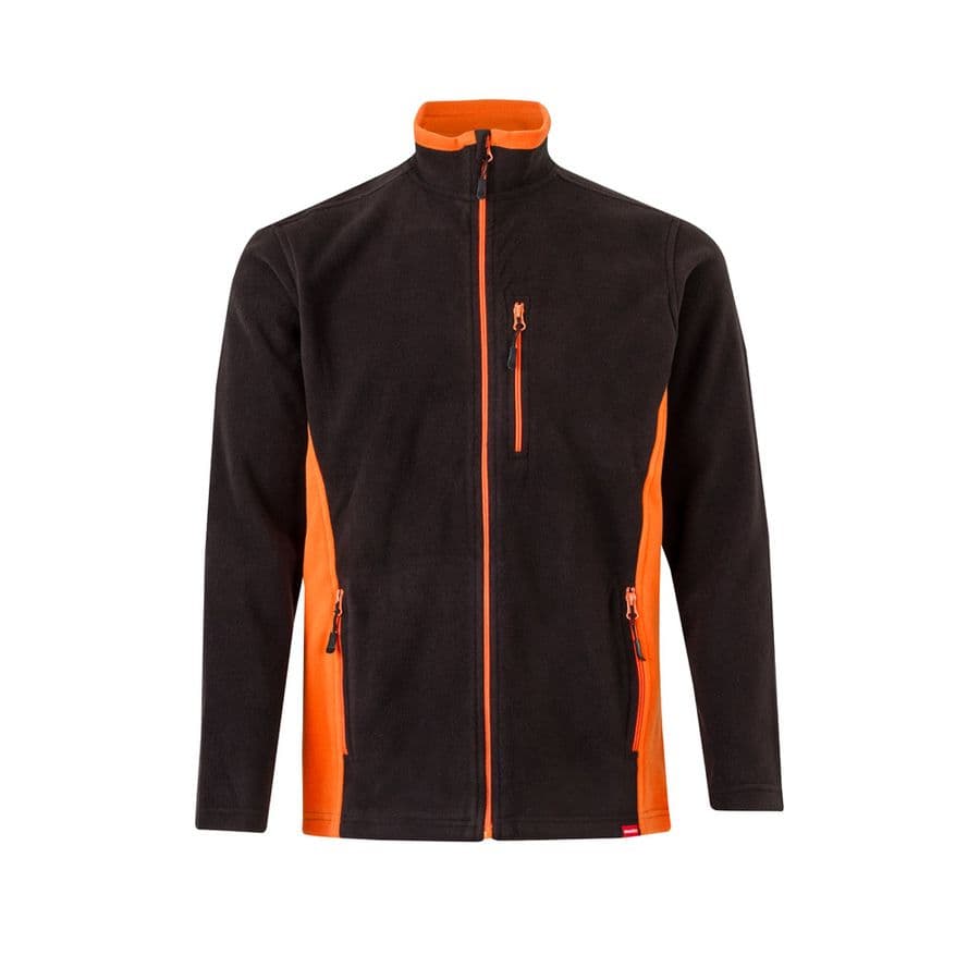 VL GERAS. Tvåfärgad fleecejacka (220g/m²) i polyester (100%) Svart