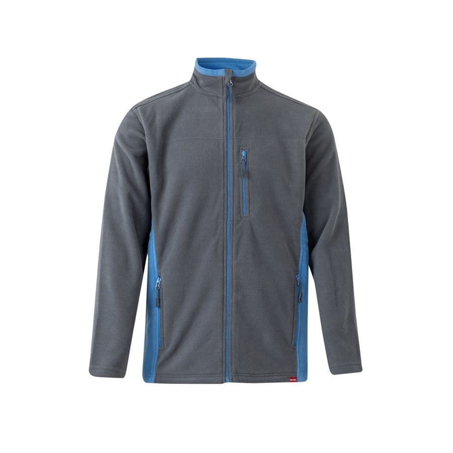 VL GERAS. Tvåfärgad fleecejacka (220g/m²) i polyester (100%) Grå