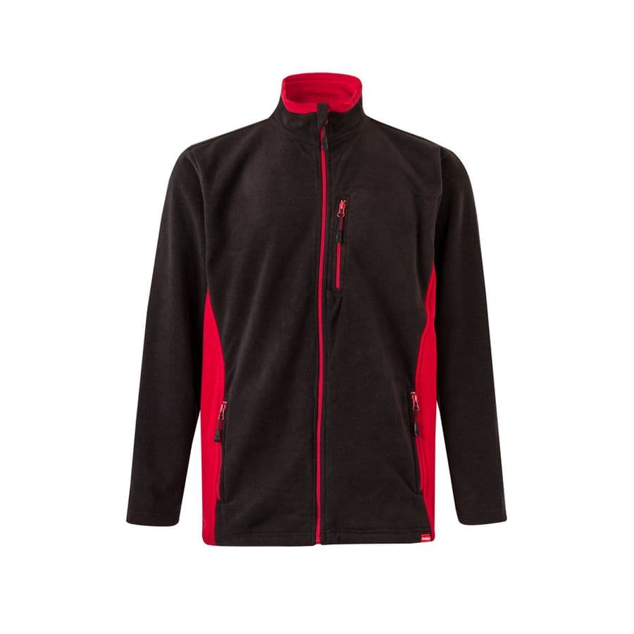 VL GERAS. Tvåfärgad fleecejacka (220g/m²) i polyester (100%) Svart
