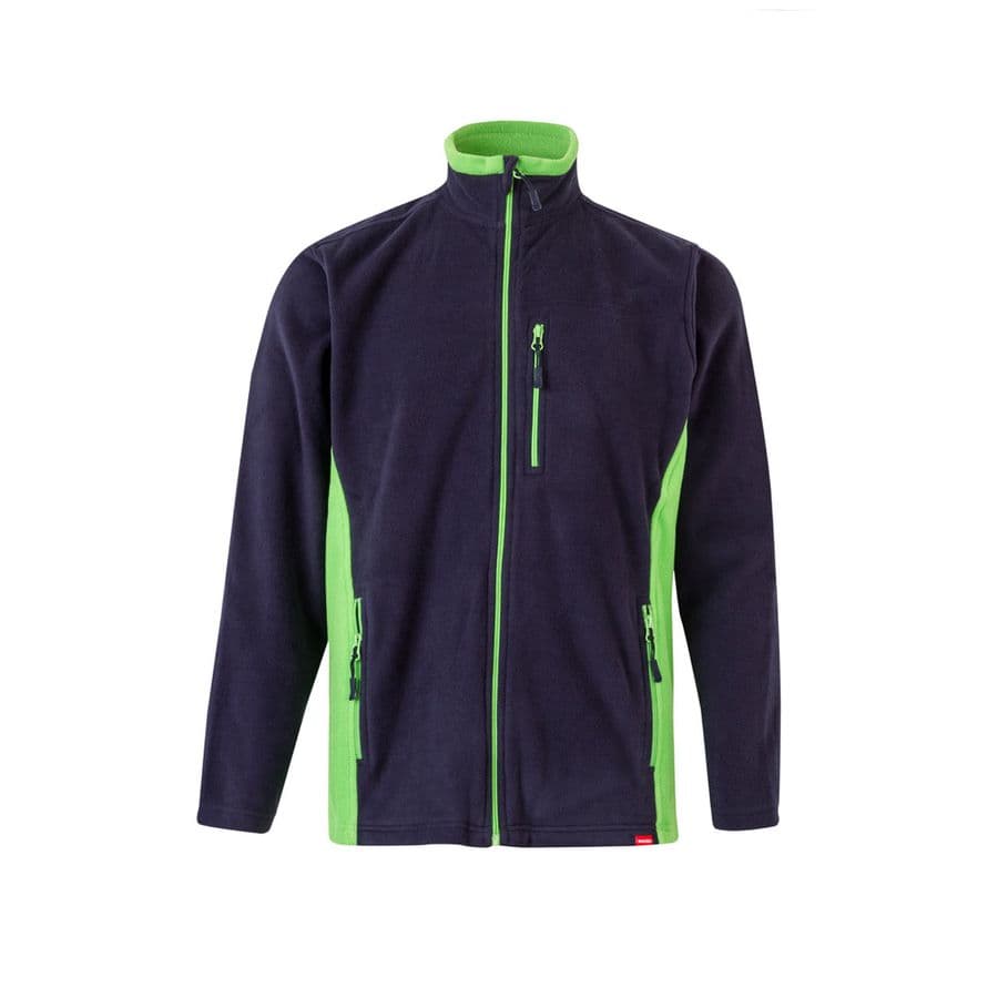 VL GERAS. Tvåfärgad fleecejacka (220g/m²) i polyester (100%) Blå