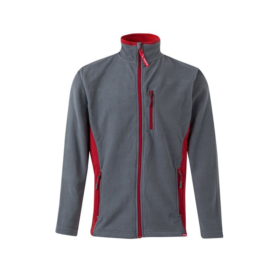 VL GERAS. Tvåfärgad fleecejacka (220g/m²) i polyester (100%) Grå