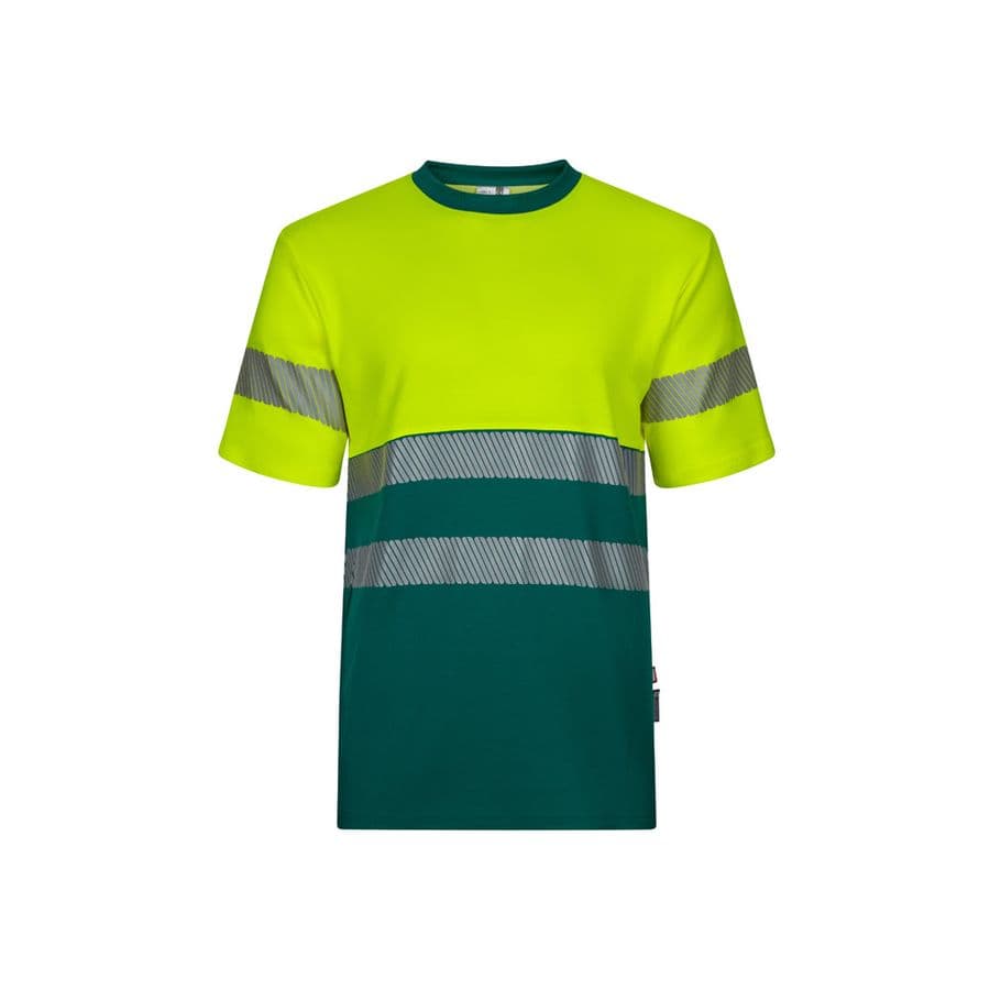 VL BASTET. Tvåfärgad piké-T-shirt (150g/m²), i bomull (55%) och polyester (45%) Grön