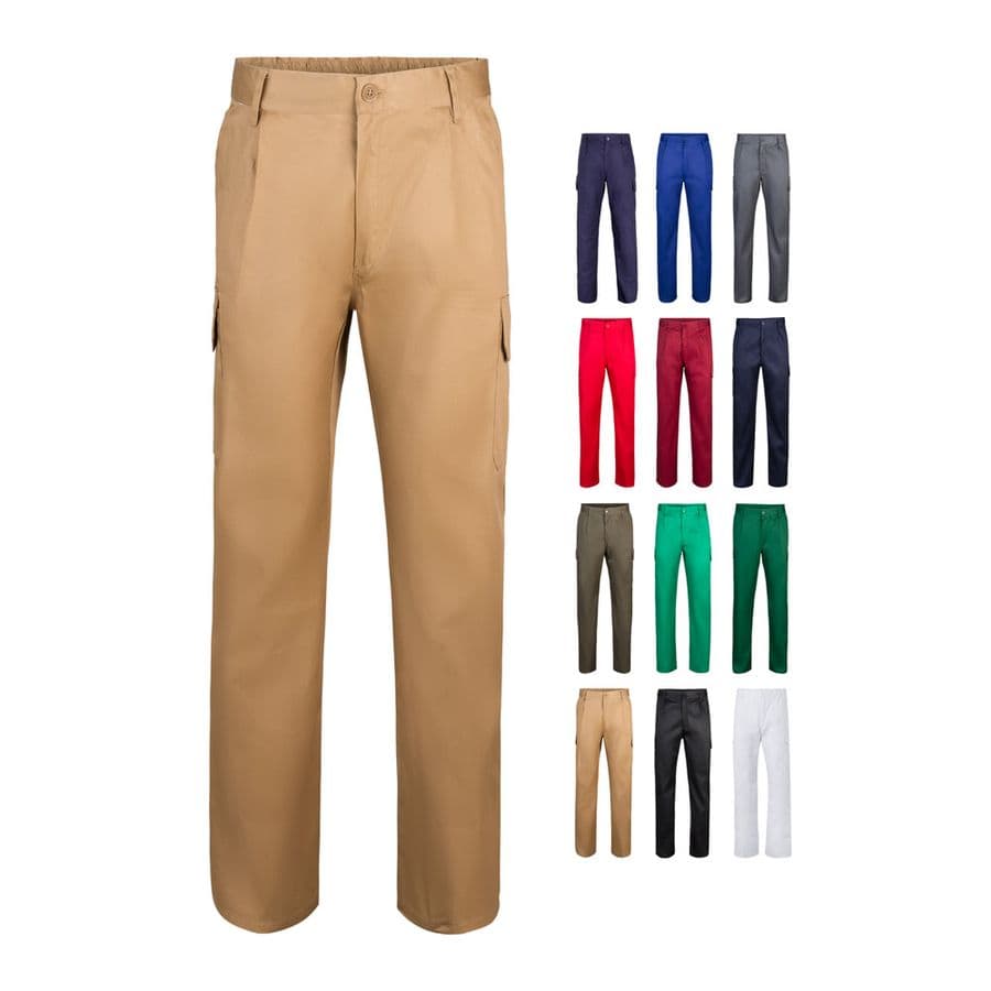 VL MABON. Twillbyxor med flera fickor (200g/m²), i bomull (35%) och polyester (65%)