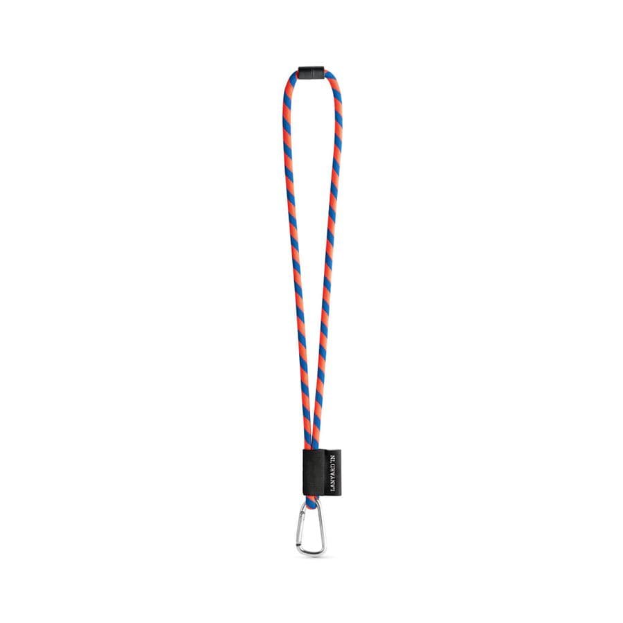 SET Lanyard TUBE Long (Ø 7 mm) med 55 mm D-formad karbinhake och Ø 7 mm säkerhetsspänne Hexachrome Orange