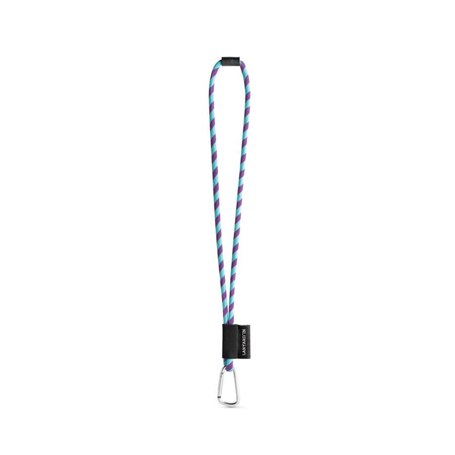 SET Lanyard TUBE Long (Ø 7 mm) med 55 mm D-formad karbinhake och Ø 7 mm säkerhetsspänne Lila