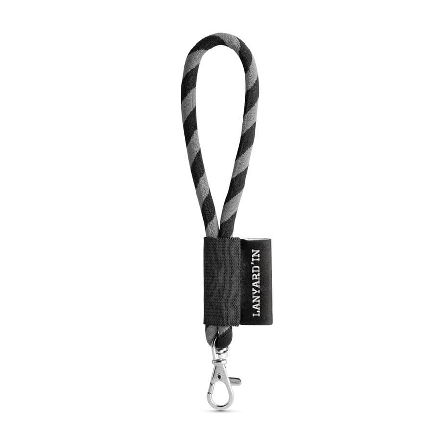 SET Lanyard TUBE Short (Ø 7 mm) med 9 mm karbinhake Svart