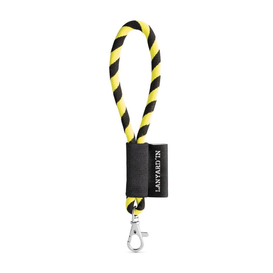 SET Lanyard TUBE Short (Ø 7 mm) med 9 mm karbinhake Hexachrome gul