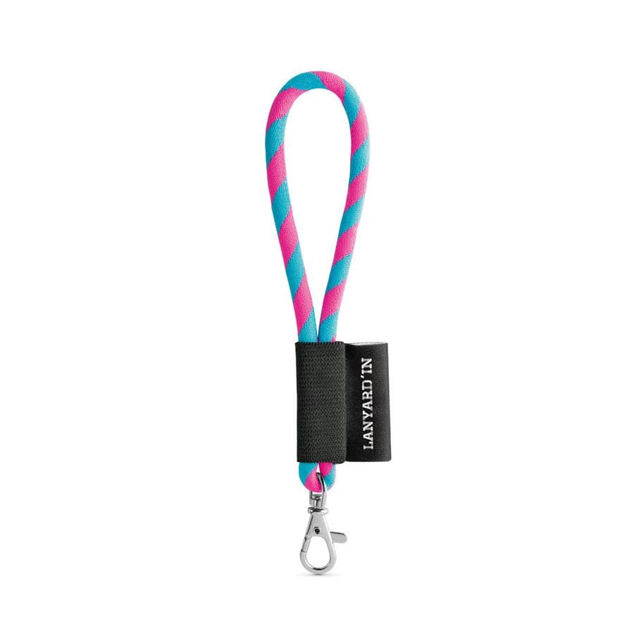 SET Lanyard TUBE Short (Ø 7 mm) med 9 mm karbinhake Hexachrome rosa