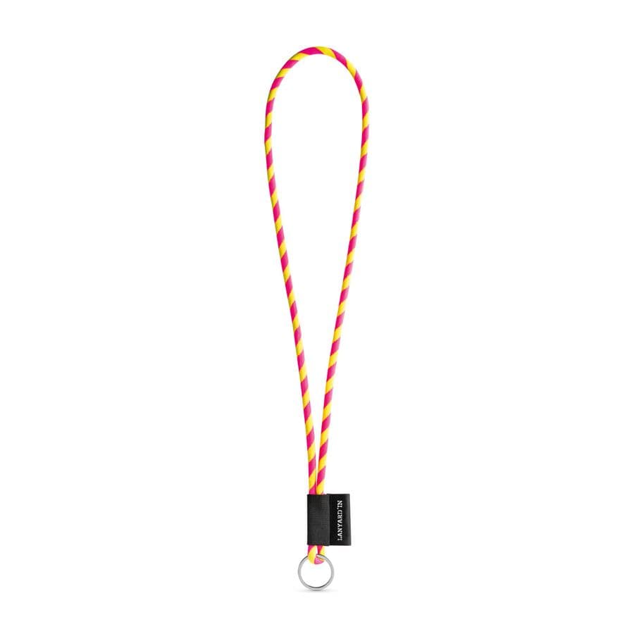 SET Lanyard TUBE Long (Ø 7 mm) med Ring Ø 32 mm Hexachrome gul