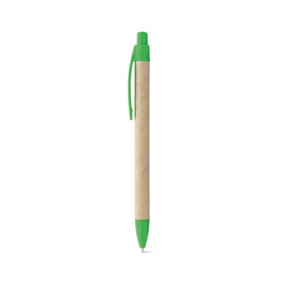 REMI. Kulspetspenna tillverkad av 100 % återvunnet papper med klämma Grön