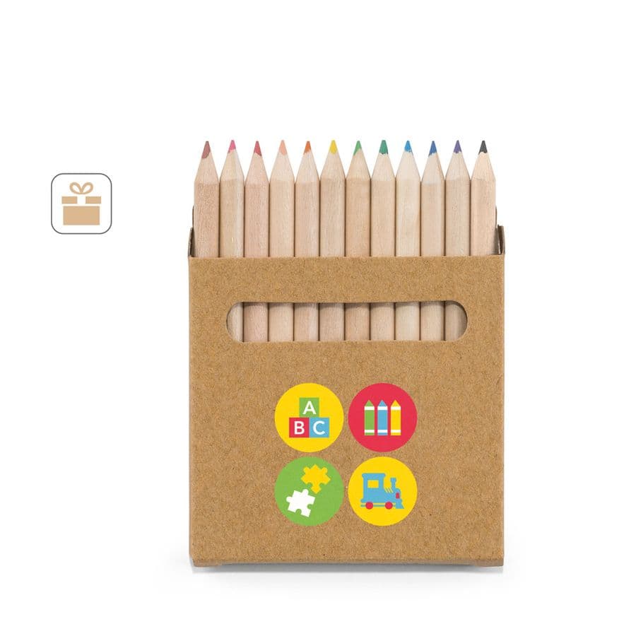 COLOURED. Box med 12 färgkritor