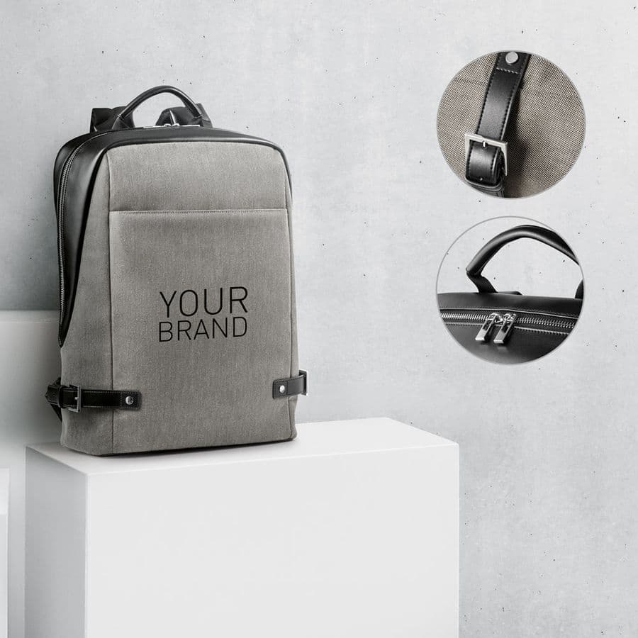 DIVERGENT BACKPACK II. Ryggsäck för laptop upp till 15.6'' i tyg och PU