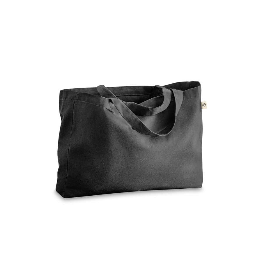 CAMDEN. Väska i bomull (50%), återvunnen bomull (30%) och polyester (20% rPET) (280 g/ m²) Svart
