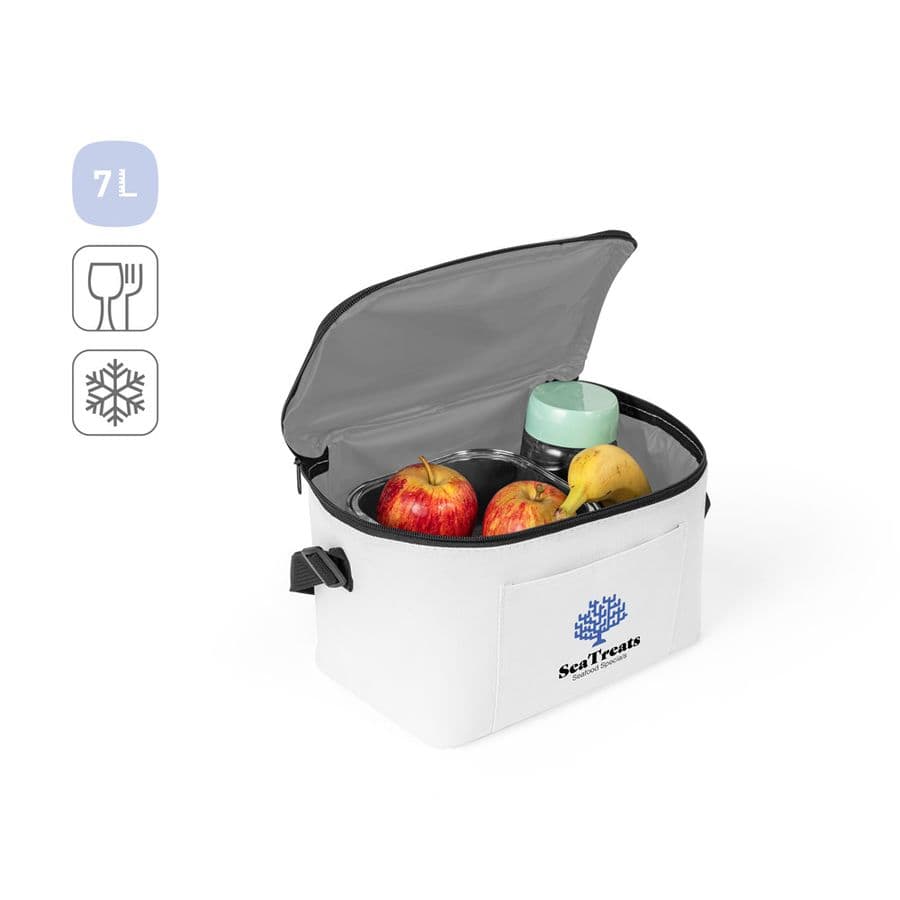 CANCUN. Kylväska i 600D återvunnen polyester med justerbart band 7 L