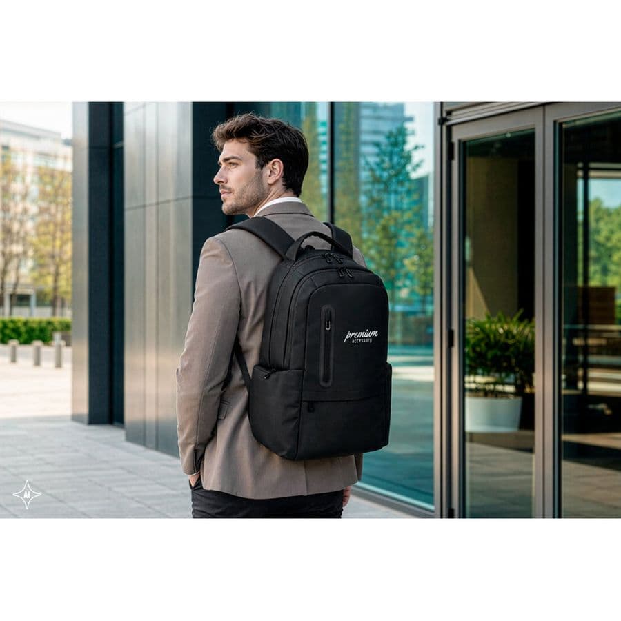 BOSTON SOLID. Laptopryggsäck (17 tum) i 150D nylon med 2 vadderade fack