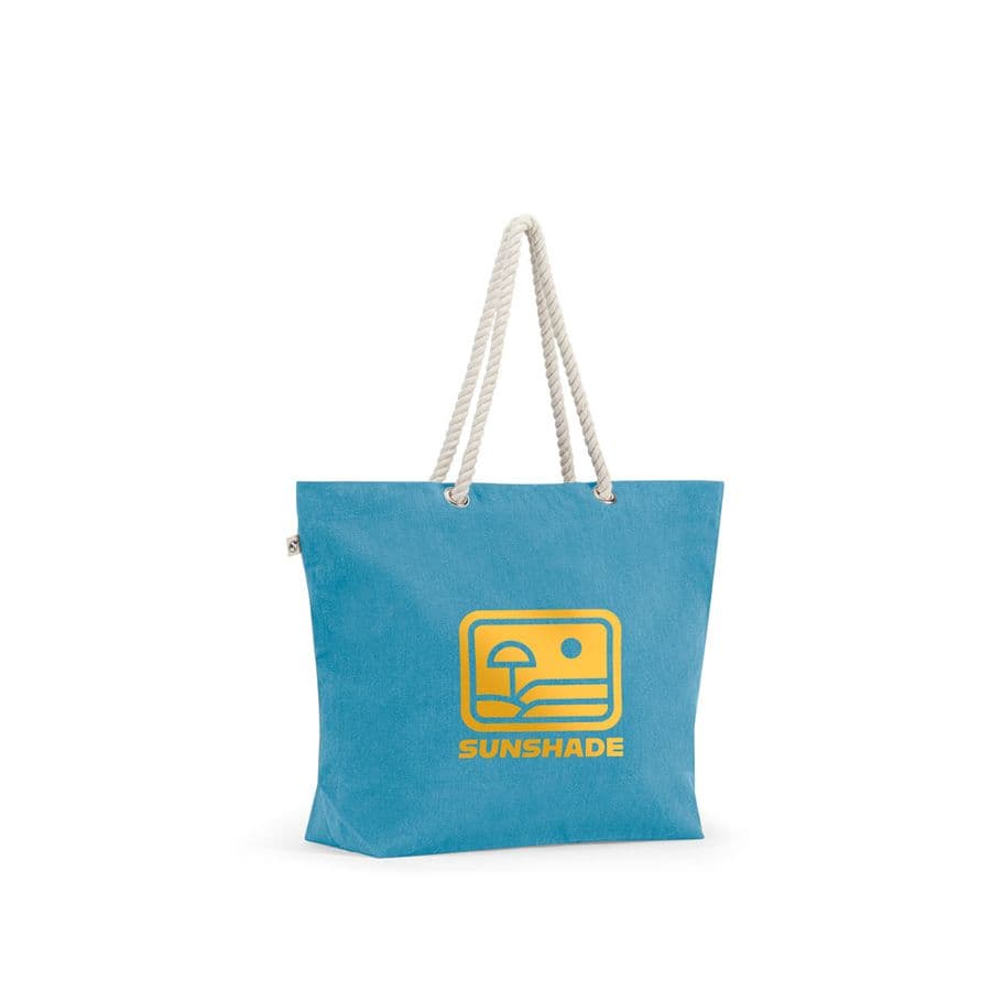 ATHENS. Strandväska i återvunnen bomull (70 %) och återvunnen polyester (30 %) (220 g/m²)