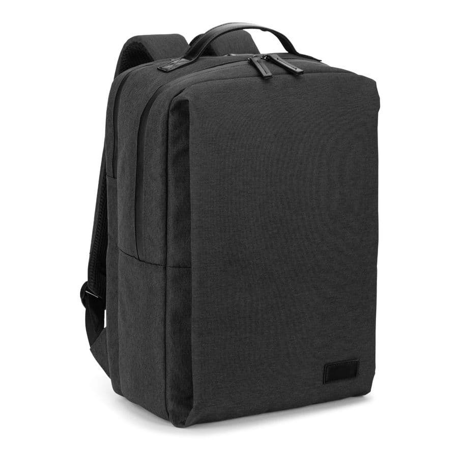 GLASGOW. Laptopryggsäck (17 tum) tillverkad av högdensitets 600D återvunnen polyester (20L) Mörkgrå