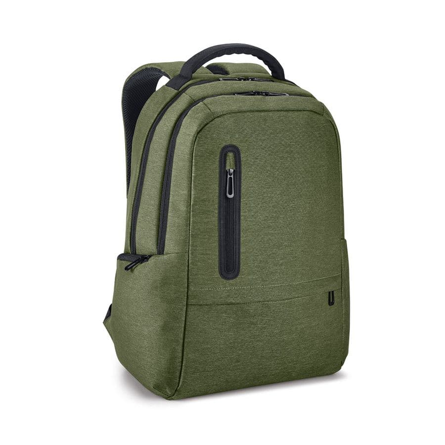 BOSTON. Vattentät 2Tone Nylon 17'' laptopryggsäck Mörkgrön