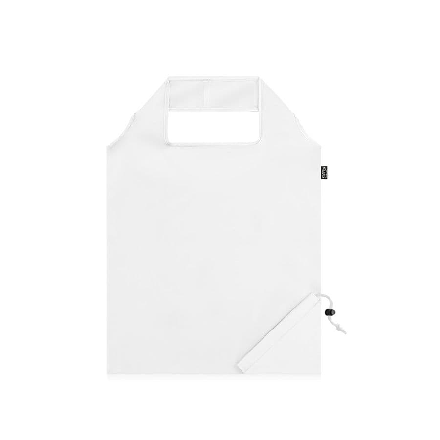 BEIRA. 190T återvunnen polyester (100% rPET) ihop fällbar väska Vit