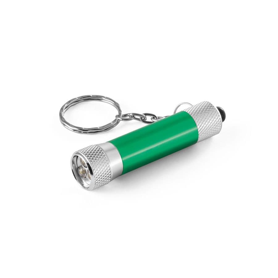 LERGAN. Nyckelring i aluminium med 3 LED-lamper Grön