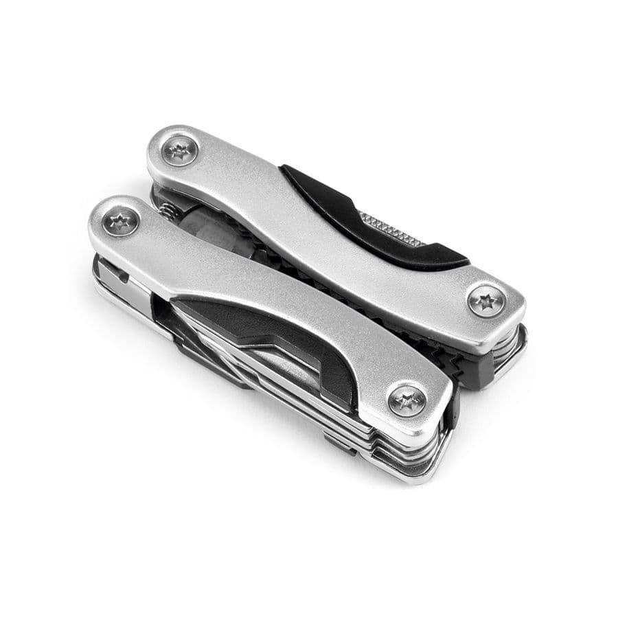 DUNITO. Fällbar mini-multifunktionstång i rostfritt stål och aluminium Satinsilver