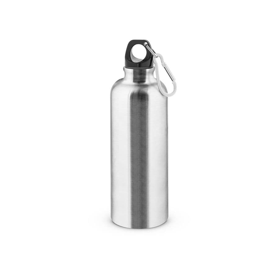 KELCE. Enväggig flaska i rostfritt stål med karbinhake, 550 ml Satinsilver
