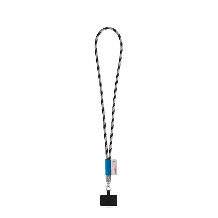 GOSPORT. SET Lanyard TUBE Long (Ø 7 mm) med 9 mm avtryckarkarbinhake och mobiltelefonhållare Svart