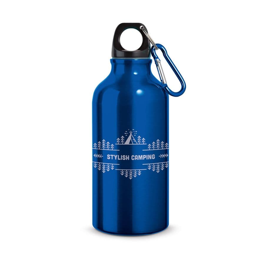 LANDSCAPE S. Sportflaska i aluminium med karbinhake 400 mL