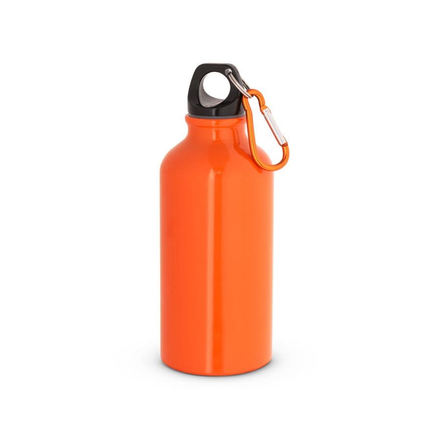 LANDSCAPE S. Sportflaska i aluminium med karbinhake 400 mL Orange