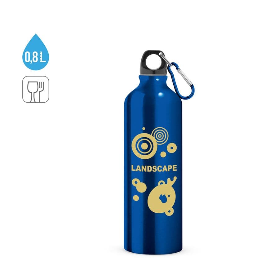 LANDSCAPE L. Sportflaska i aluminium med karbinhake 800 mL