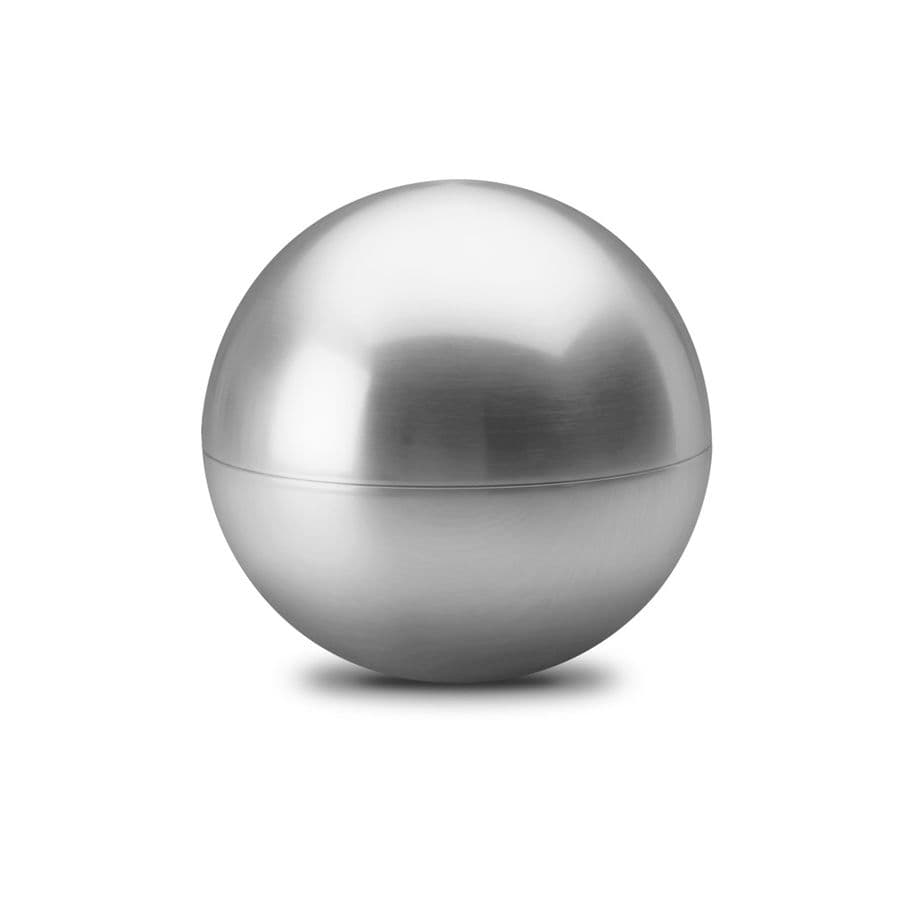 ALBA. Läppbalsam med sfärisk metallisk ABS-förpackning Silver