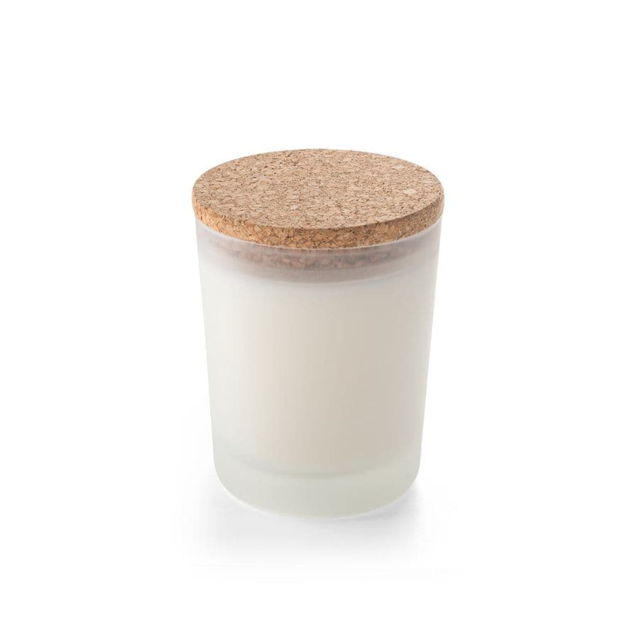 DUVAL. Aromatiskt ljus i glaskopp med korklock 180 g Vit