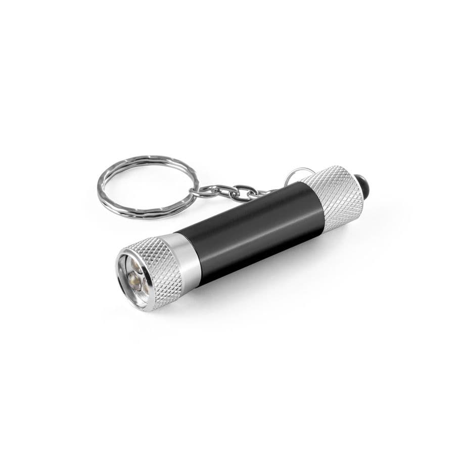 RE-LERGAN. Nyckelring i aluminium (92 % återvunnen) med 3-ljus LED-ficklampa