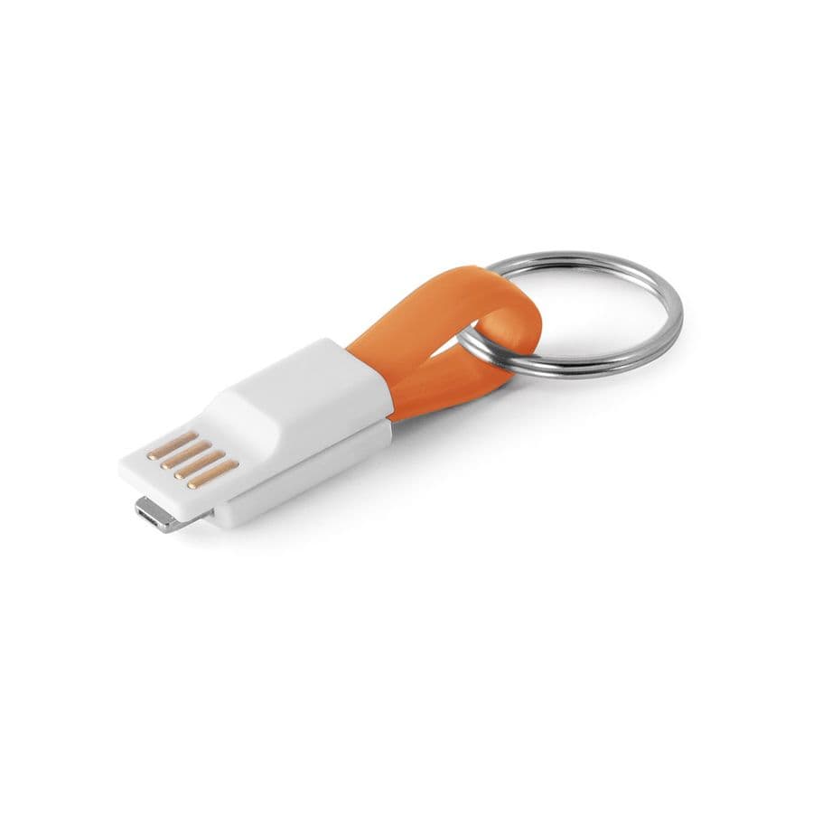 RIEMANN. USB-kabel med 2 i 1-kontakt i ABS och PVC Orange