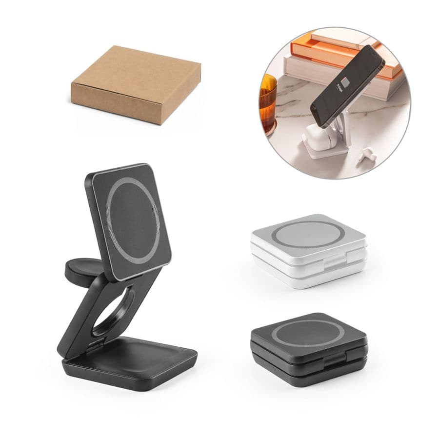 BROGLIE. Supersnabb 15W 4-i-1 magnetisk trådlös laddare i återvunnen ABS (100 % rABS)