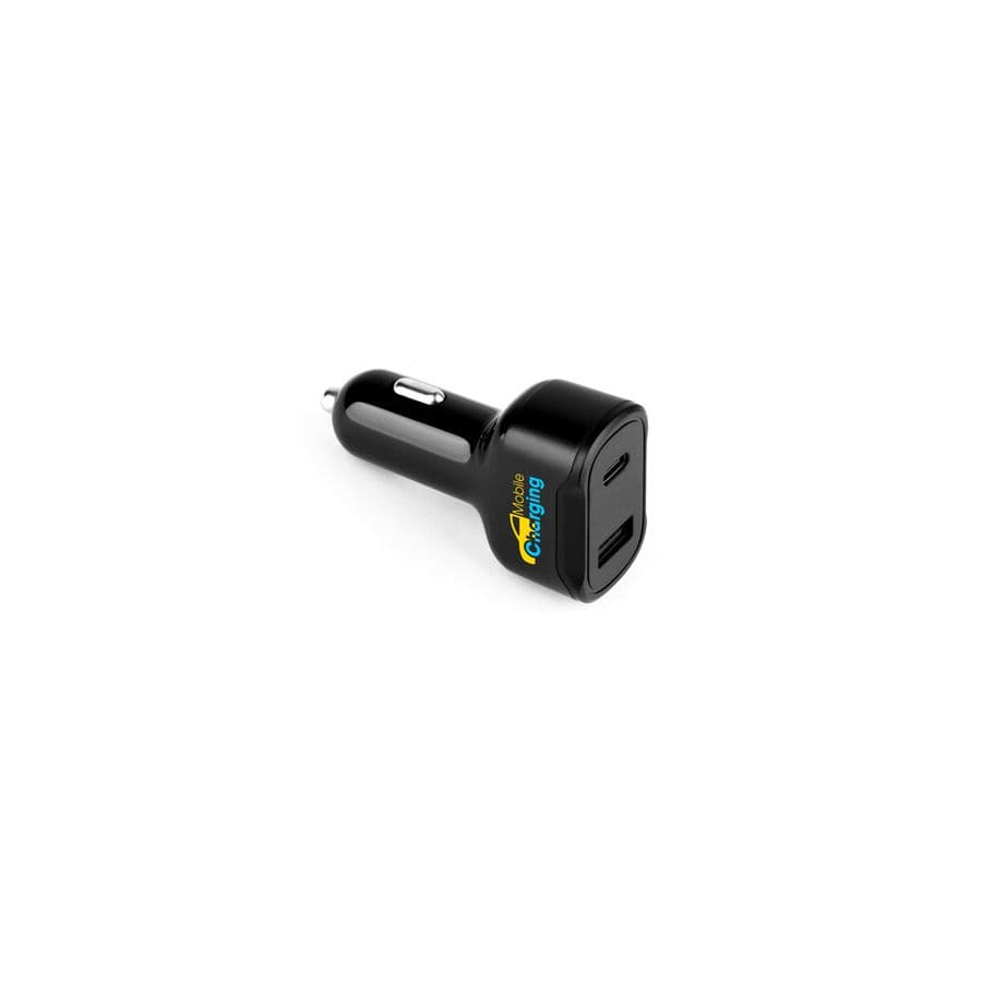 DIRAC. Cigarettändaradapter med USB-A-port 18W och USB-C 20W i Återvunnen ABS (100% rABS)