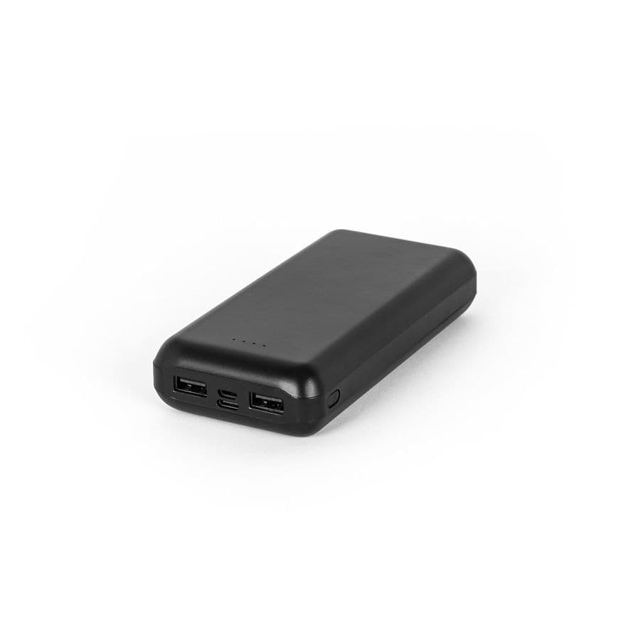 LEAKEY 20. Powerbank 20 000 mAh i återvunnen ABS (100 % rABS) Svart